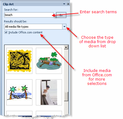     On The Clip Art Icon Activates Powerpoint 2010 S Clip Art Gallery