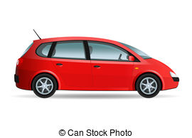 Red Minivan   Vector Illustration Of A Minivan Family Car