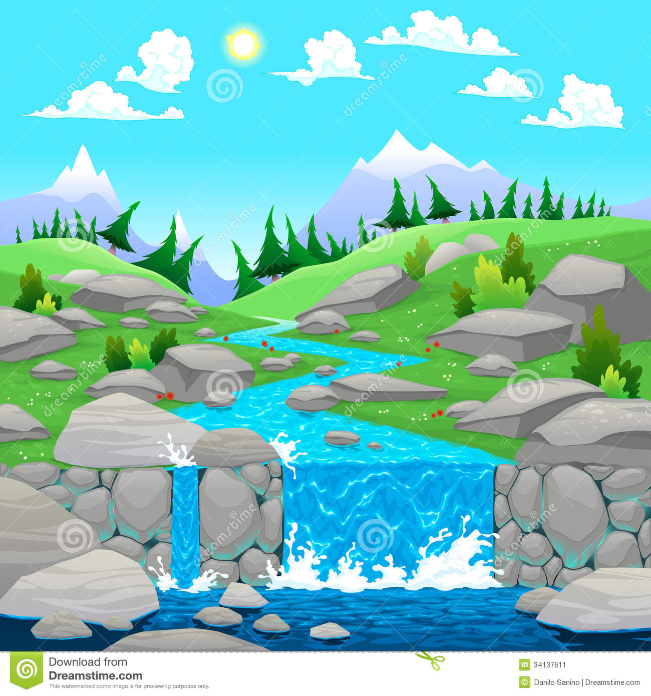 Rivers Clipart Mountain Landscape With River