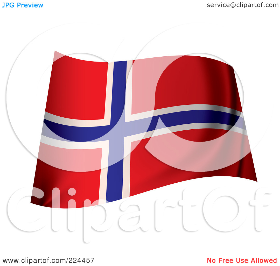Royalty Free  Rf  Clipart Illustration Of A Waving Norway Flag By