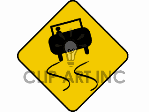 Sign Signs Street Slippery When Wet Road Roads Car Cars Slippery01 Gif