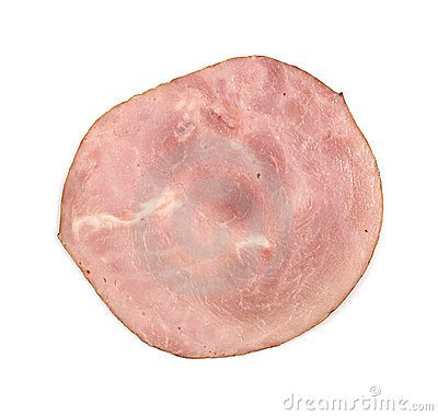 Single Slice Of Virginia Baked Ham Stock Photo   Image  15490090