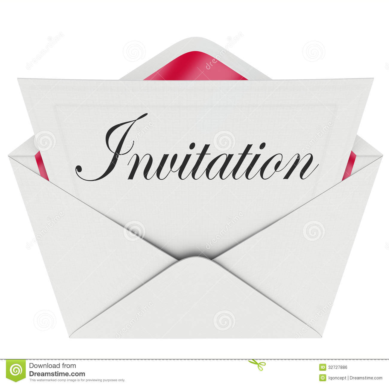 The Word Invitation On A Card In An Envelope Formally Inviting You To    