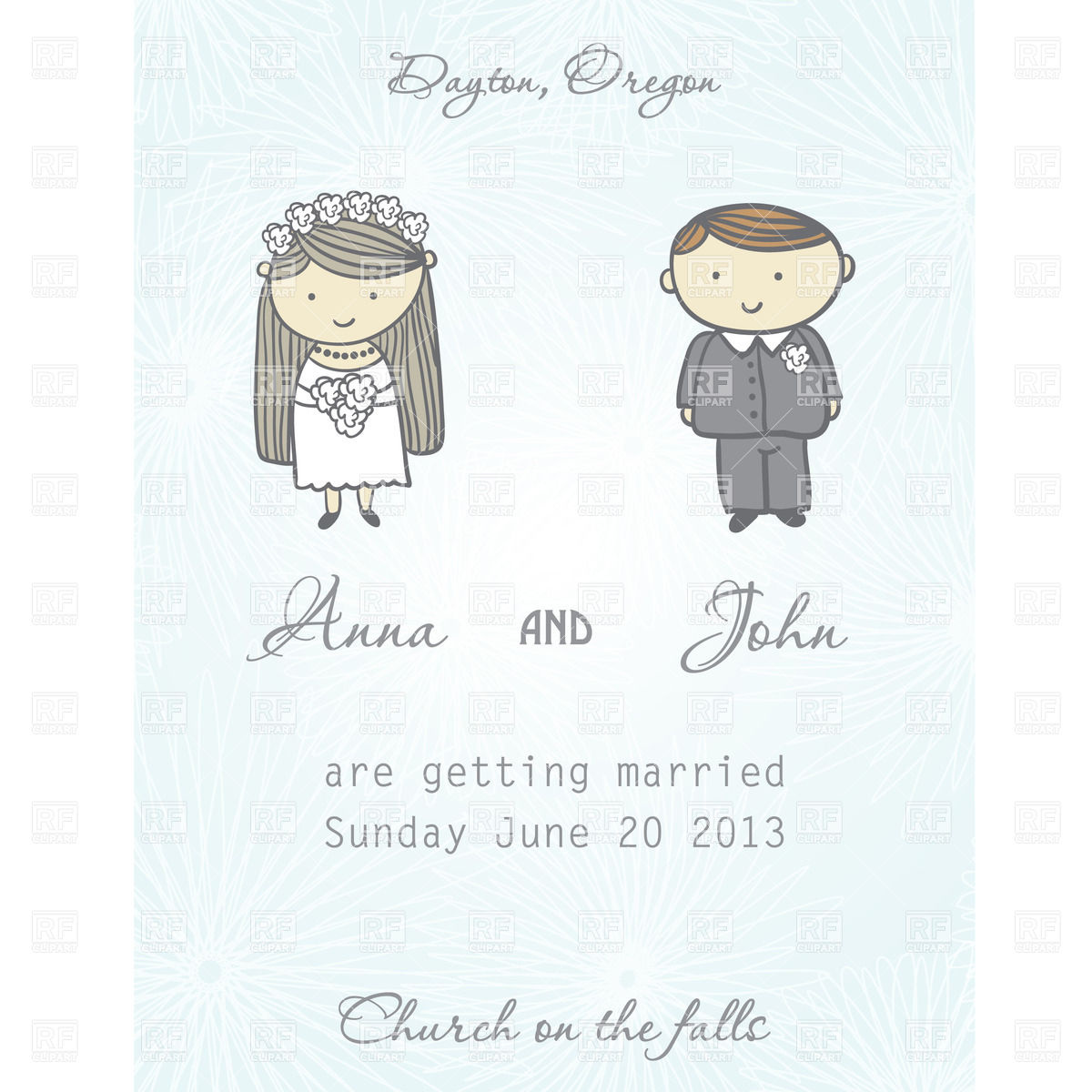 Wedding Invitation Card With Newly Married Couple Download Royalty    
