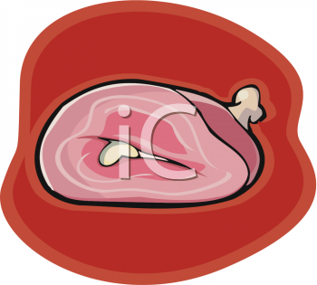 Whole Bone In Baked Ham Clipart Image   Foodclipart Com
