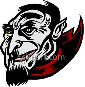 Wicked Looking Vampire Face Royalty Free Clipart Picture