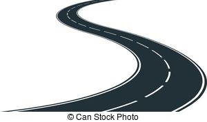Winding Road   Isolated Winding Road   Clip Art Illustration