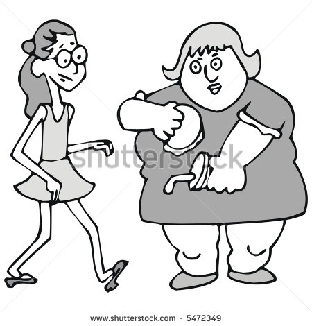 Art Illustration  The Thin And The Fat Girl   5472349   Shutterstock