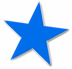 Basic 5 Point Blue Star Beveled    Signs Symbol Stars 5 Point Stars