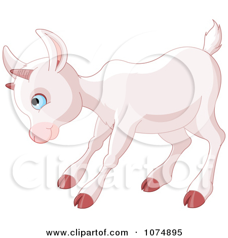 Clipart Cute Baby Goat Playing   Royalty Free Vector Illustration By