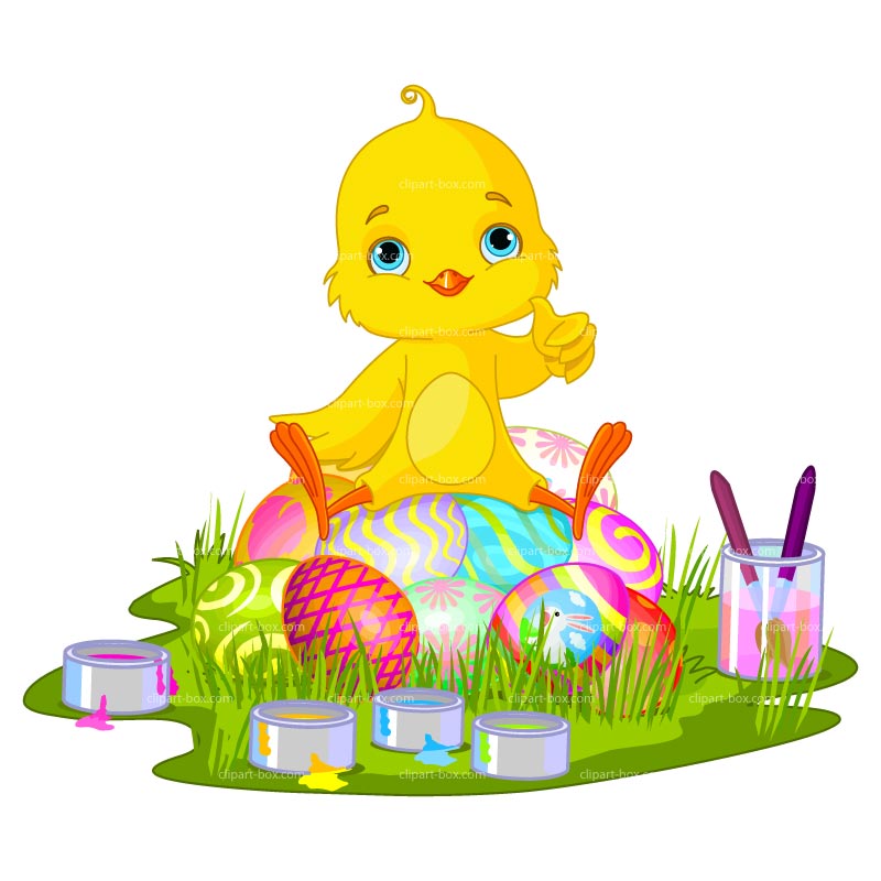 Clipart Easter Chicken Painting Egg   Royalty Free Vector Design