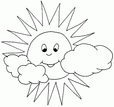 Dibujo De Sol Y Nubes