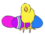 Easter Ducks And Chicks Color Clip Art