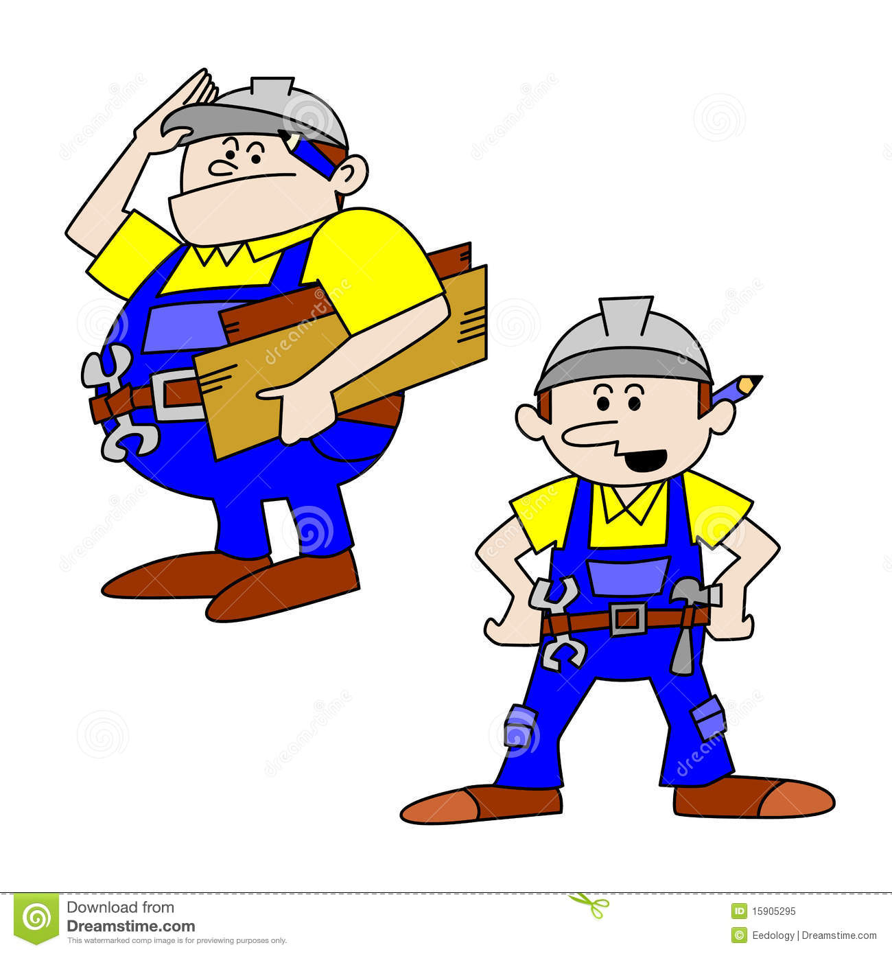 Fat And Thin Workmen Craftsmen Royalty Free Stock Photo   Image