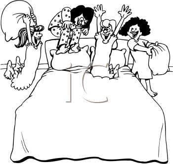 Free Clipart Image  Teen Girls Having A Pajama Party Sleep Over
