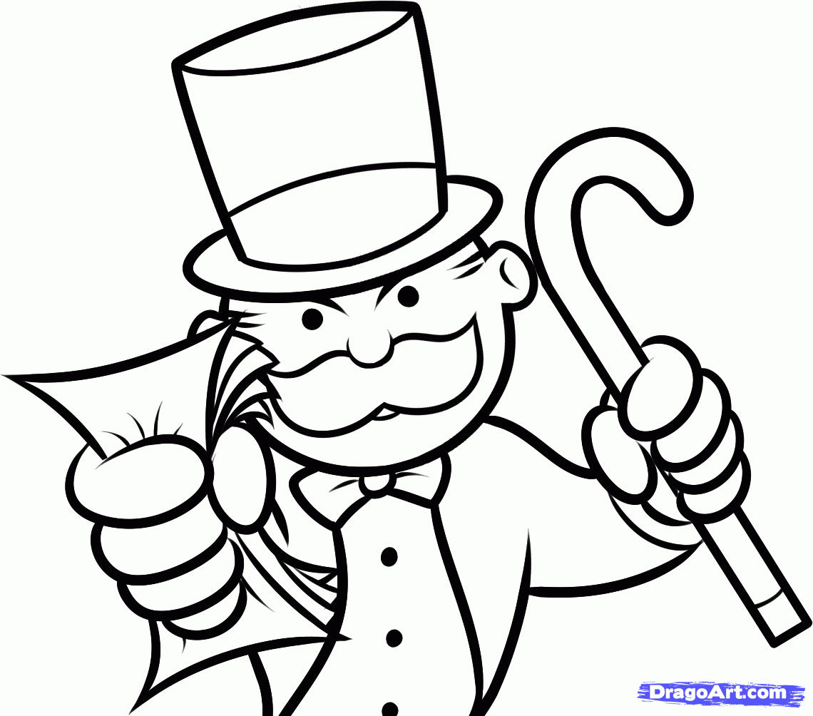 How To Draw Monopoly The Monopoly Guy Step By Step Characters Pop
