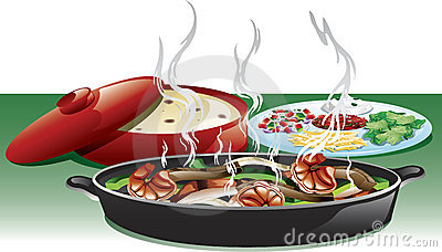 Illustration Of A Fajita Trio Meal Including Shrimp Beef And