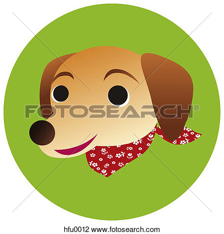 Of A Labrador On A Green Circular Background Hfu0012   Search Clipart