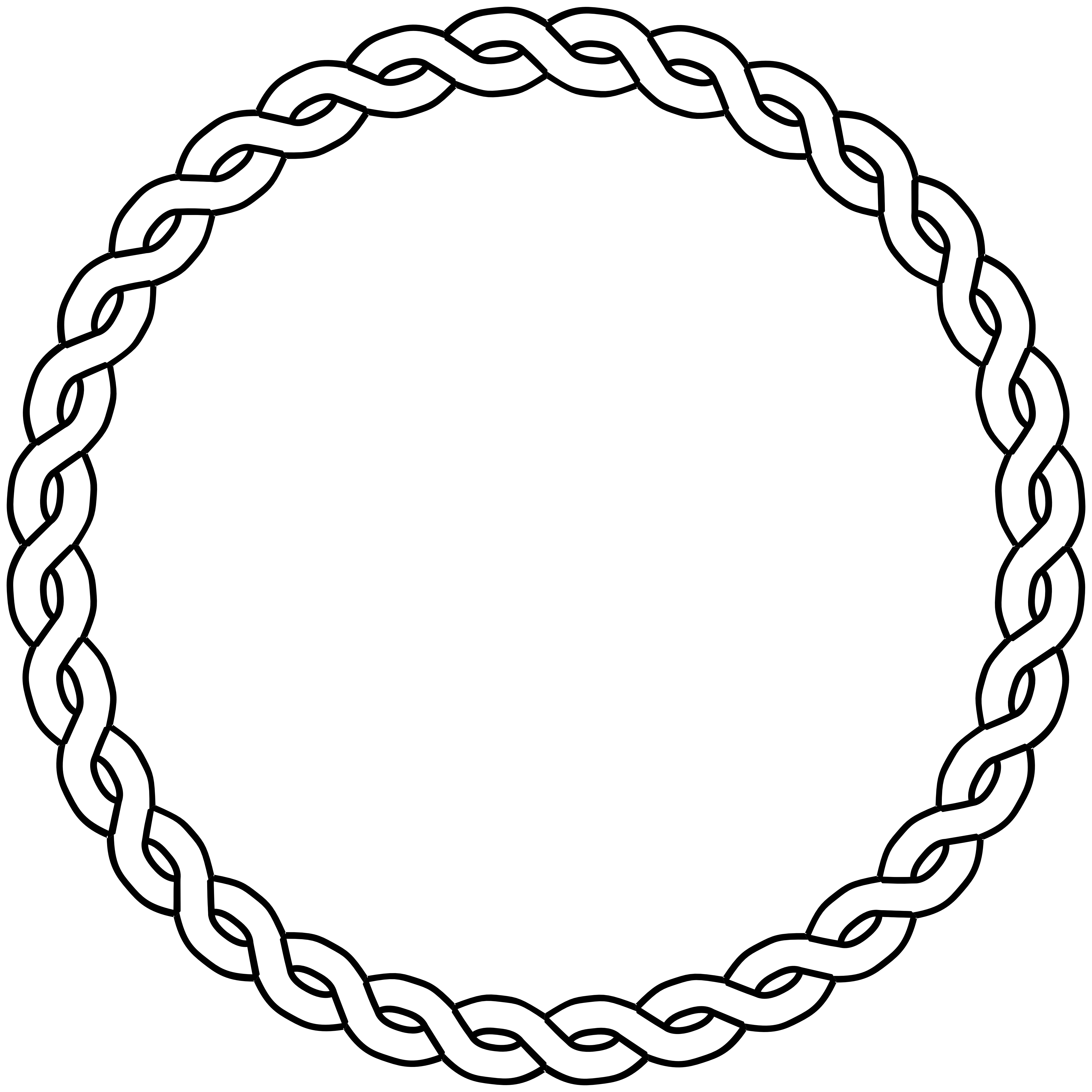 Rope Clipart Black And White Rope Border Circle Dna Black White Line    