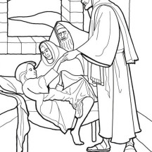 Sick Girl Who Healed By Miracles Of Jesus Coloring Page