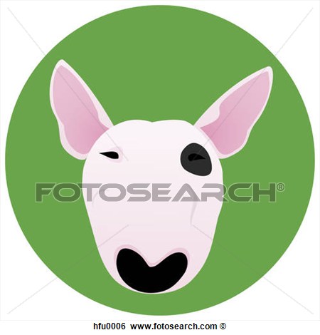 Stock Illustration   A Bull Terrier On A Green Circular Background