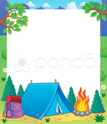 Stock Vector   Pond5 Camping Theme Frame 1 22163789