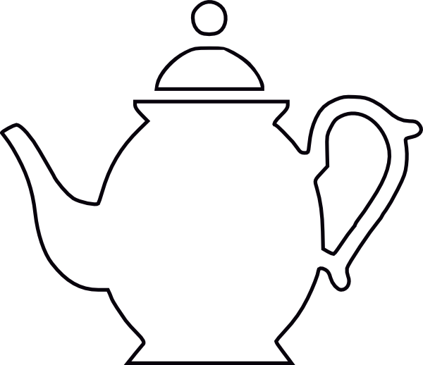 Teapot   Black Outline Clip Art At Clker Com   Vector Clip Art Online