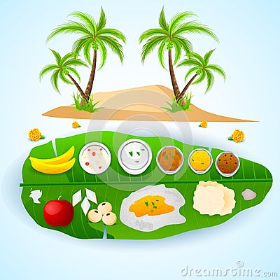 To Edit Vector Illustration Of South Indian Meal For Onam Festival