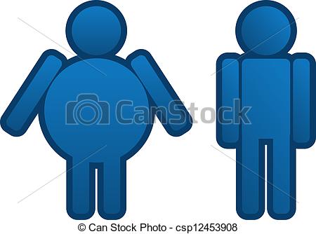 Vector Clipart Of Fat To Thin Man   Fat To Thin Blue Man Icon