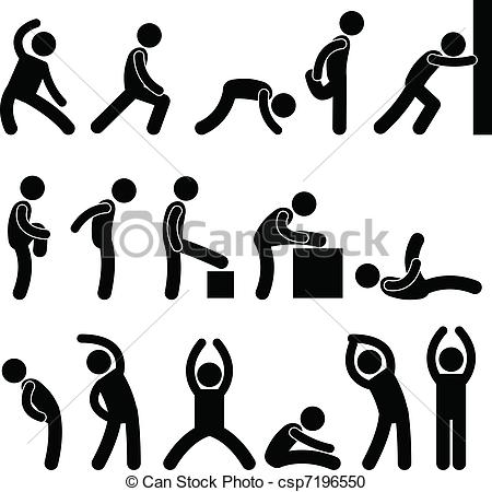 Vector Clipart Of People Athletic Exercise Stretch   A Set Of Human