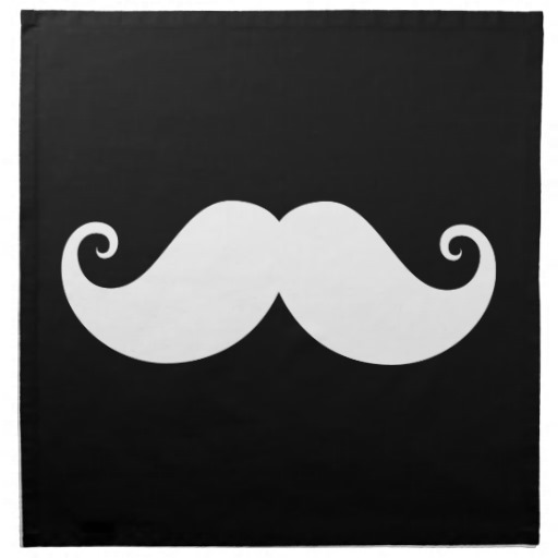 White Gentleman Handlebar Mustache On Black Napkins From Zazzle