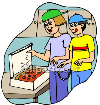 0060 0808 1212 4256 College Students Eating Pizza Clipart Image Jpg