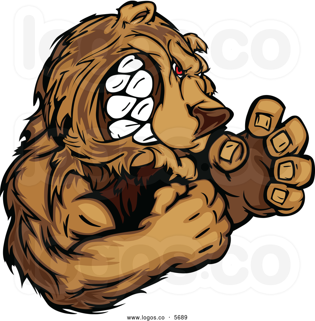  Bear Clipart Royalty Free Vector Of A Logo Of A Tough Fighter Bear    