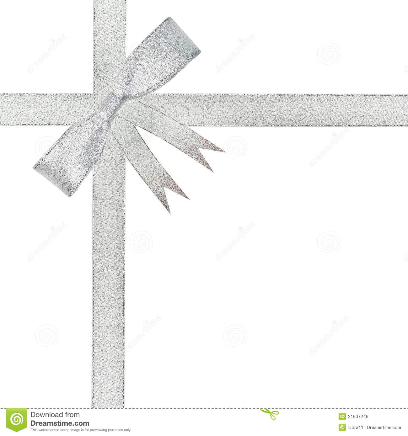 Christmas Silver Ribbon And Bow Royalty Free Stock Image   Image