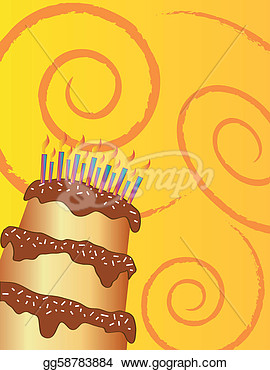 Clip Art   Birthday Chocolate Cake  Stock Illustration Gg58783884