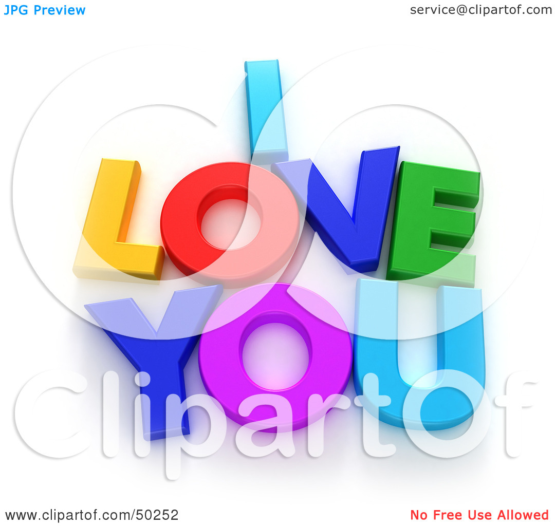 Clipart Illustration Of Colorful Letters Spelling I Love You By Frank