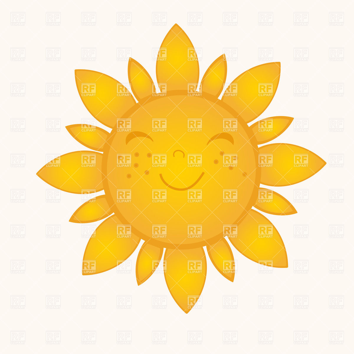 Cute Sun With Smiling Face Download Royalty Free Vector Clipart  Eps