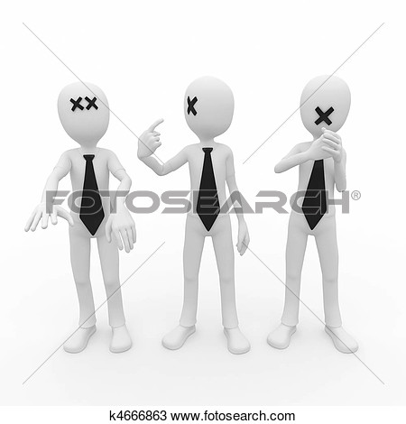 Drawing   3d Man Blind Deaf Mute  Fotosearch   Search Clipart    