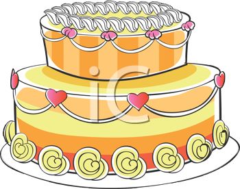 Fancy Valentine Cake With Layers   Royalty Free Clip Art Picture
