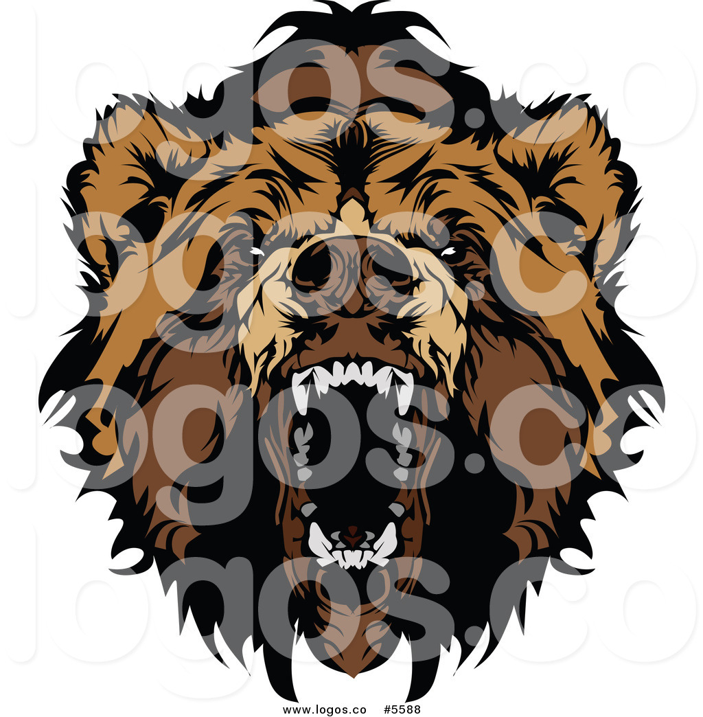     Free Vector Of A Logo Of A Roaring Angry Bear Face By Chromaco    5588