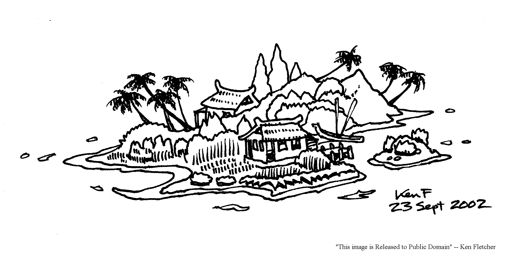 Island 31 In A Large Black  White File  263 Kb  For Coloring