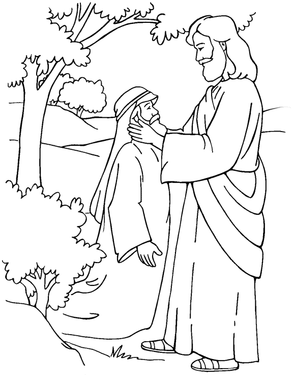 Jesus Heals A Deaf Mute Coloring Page