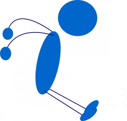 Landing Blue Stick Man Clip Art Free Vector In Open Office Drawing Svg