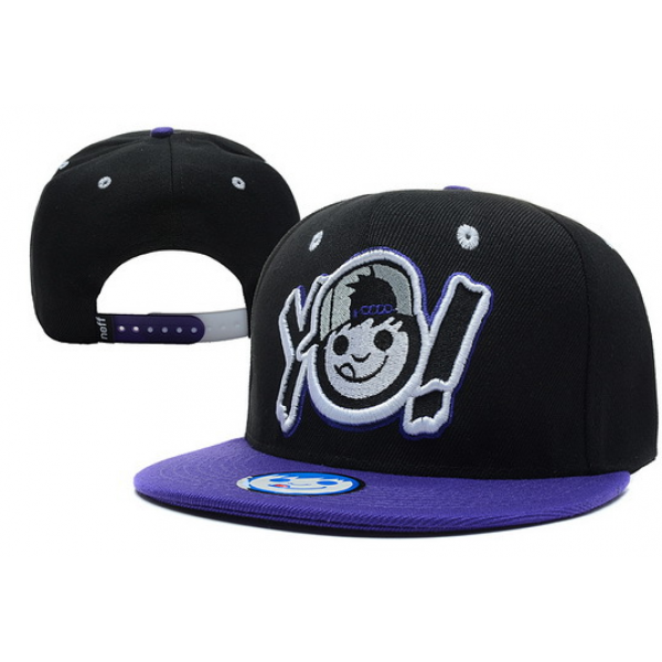 Neff Tiger Mascot Snapback Hat  Black Purple