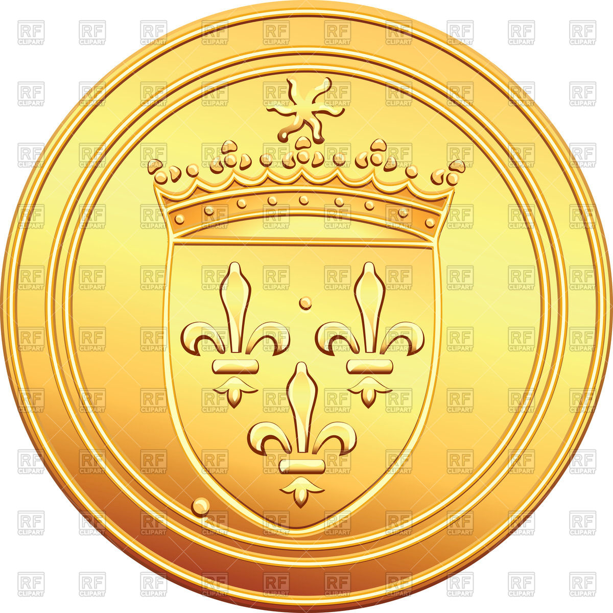 Obverse Old French Coin With The Image Of The Coat Of Arms Download    