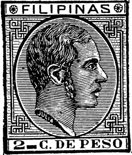 Philippine Islands 2 Centavos Stamp 1880