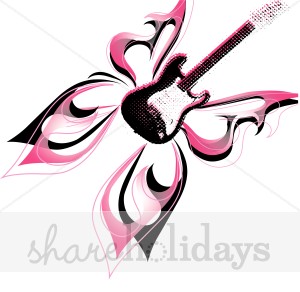 Pink Guitar Clipart   Party Clipart   Backgrounds