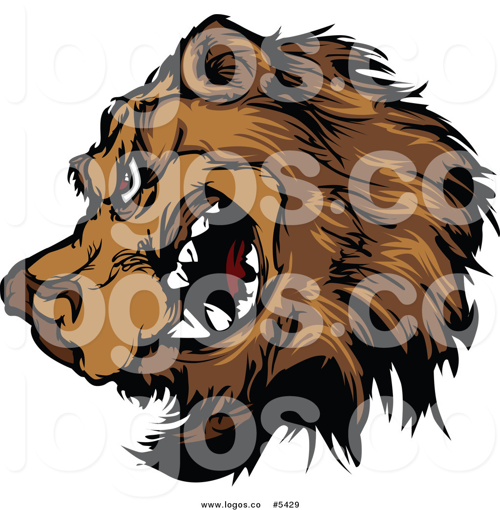 Royalty Free Vector Of A Logo Of An Angry Brown Bear