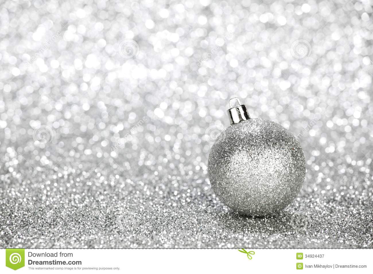 Silver Christmas Ball Royalty Free Stock Photography   Image  34924437