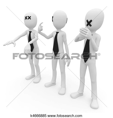 Stock Illustration Of 3d Man Blind Deaf Mute K4666885   Search Clipart